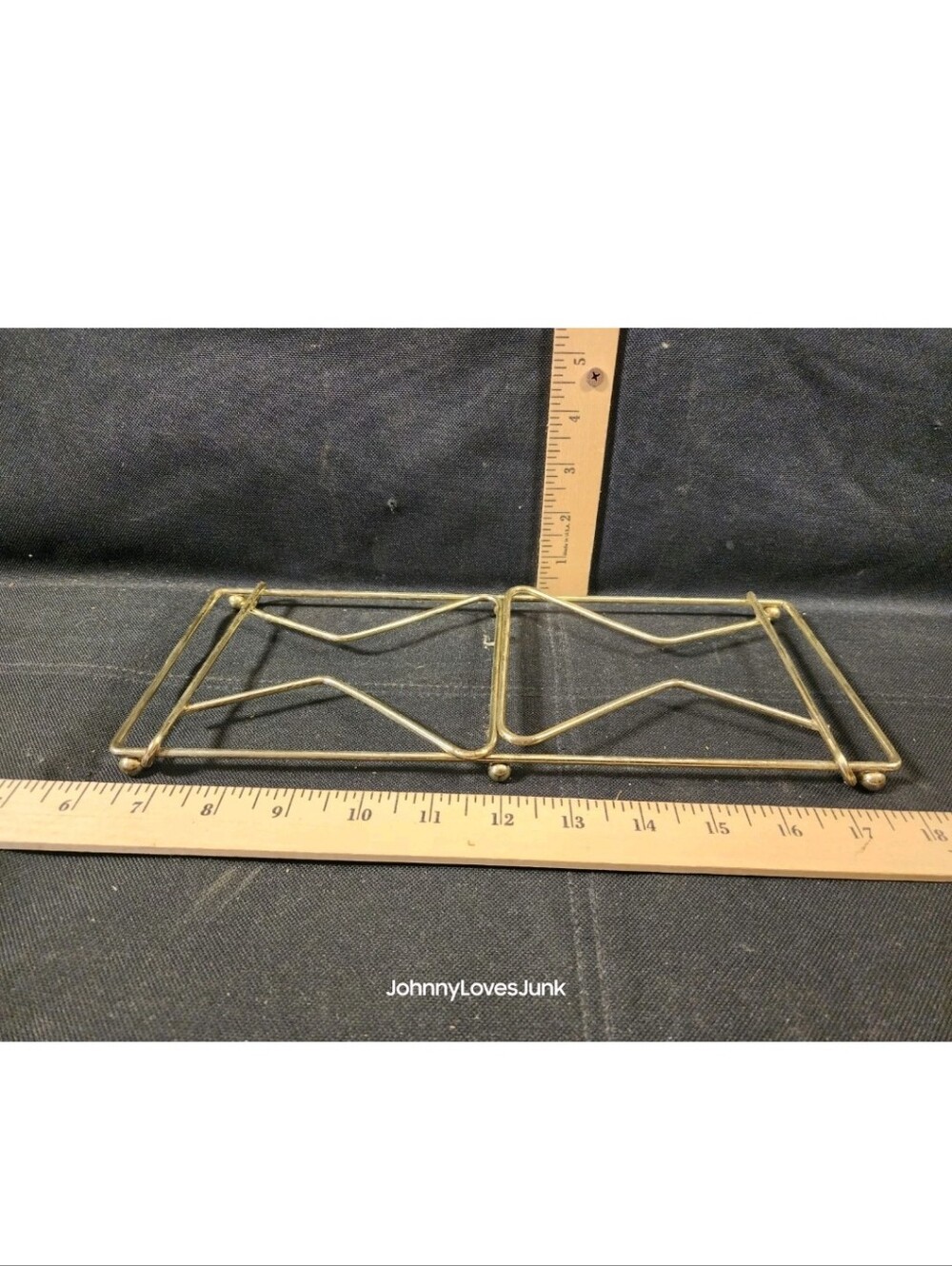Vintage Brass Desktop Book Shelf Folding Works Needs Polished